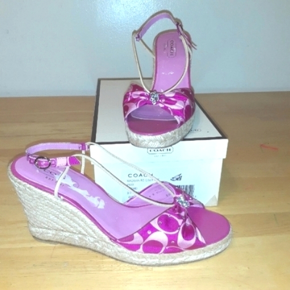 Coach Shoes - Coach Madison Wedge Sandals w/Rhinestones Size 9 EXCELLENT PRE-LOVED CONDITION